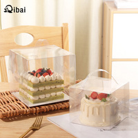 Boîte à gâteaux Qibai boîte d'emballage de gâteau transparente à pâtisserie haute cuisson portable