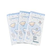 Cloud Puppy Trifold Sticky Note Pad Biru Putih Desain Kartun Kertas Memo Lepas Tempel Perlengkapan Dekoratif Perencana Siswa Buatan Sendiri