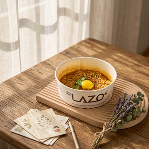 Recipiente de Papel Apto para Inducción y Calentamiento, Hecho en Corea, 1600cc, Tazón Grande para Cocinar Fideos, para Cocina Comercial, Directo de Fábrica - Product Image 1