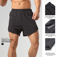Shorts de course double couche pour hommes, séchage rapide, respirants, taille mi-haute élastique, couleur unie – Meilleures ventes été