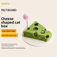 Juguete Interactivo para Gatos con Forma de Queso, Caja de Fieltro para Excavar, Bolas con Campana, Varita Estimulante, para Juego Individual y Alivio del Aburrimiento, Uso Diario