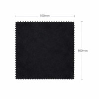 Chiffon de nettoyage noir pour écrans, lentilles et appareils électroniques, avec bord en zigzag, serviette douce, OEM ODM, taille personnalisée, logo, emballage