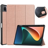 Xiaomi Mi Pad 5 5Pro Tablet kılıfı için kalem yuvası tutucu ile PU deri darbeye dayanıklı üç katlı standı manyetik kapak için 3