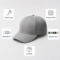 Casquette de baseball vintage personnalisée, gris clair, en sergé de coton structuré, 6 panneaux, visière incurvée, réglable, unisexe, pour toutes les saisons, usage quotidien