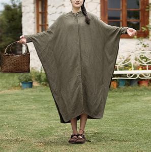 Robe Tunique Décontractée en Coton et Lin pour Femme, Coupe Classique, Style Vintage, Été Printemps, Couleur Unie, Naturelle, Écologique, Marque Privée - Product Image 4