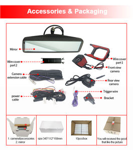 Miroir Auto DVR enregistreur vidéo à double objectif écran tactile Full HD 1080P enregistreur de caméras de voiture avec caméra de recul - Product Image 6