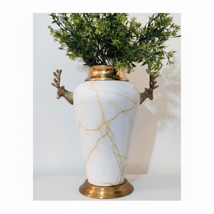 Jarrón de mesa de Metal con estilo contemporáneo, pieza decorativa de pared de suelo versátil moderna para el hogar o la oficina - Product Image 1