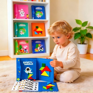 Set di Tangram Magnetici, Gioco Educativo STEM, Giocattolo Montessori per Bambini, Ausilio Didattico per Aula e Homeschooling - Product Image 1