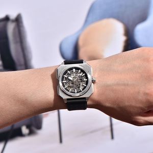 Pagani Design Men's Skeleton Mechanical <b>Watch</b> Stainless Steel <b>Case</b> Black Strap 50m Waterproof PD-1791 - Product Image 2