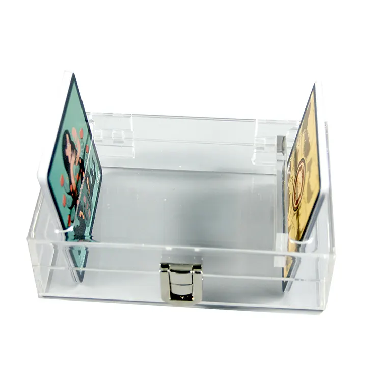 Single And Double Deck Acrylic Card Box Holder Baccarat Plastic Playing Card Box Holder