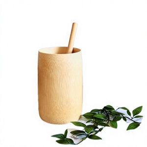 Natural Reusable <b>Bamboo</b> Tea <b>Cup</b> - <b>Bamboo</b> Coffee <b>Cup</b> with <b>Bamboo</b> Straws High Quality and FREE Engraved Your logo - Size 250-300ml - Product Image 1
