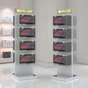 360° Rotating Double-Sided <b>Display</b> <b>Stand</b> with Hooks Durable Metal Floor Rack <b>for</b> Retail Tools & Cosmetics Organization - Product Image 1