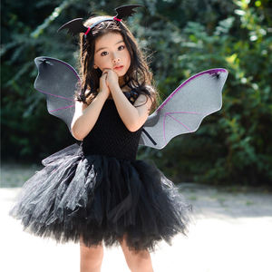 Vestito di Halloween per Bambine, Costume da Piccola Vampira Nera, Abbigliamento per Feste per Bambini, Abiti Tutu alla Moda per Ragazze - Product Image 1