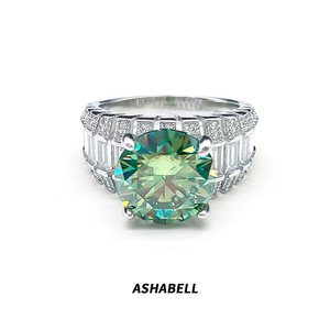 Luxury Premium S925 Sterling <strong>Silver</strong> Big Vvs D Color 5 Carats pink <strong>Emerald</strong> Moissanite <strong>Ring</strong> for Women Wedding Band - Product Image 3