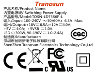 Alimentation à découpage à châssis ouvert TOSN-LD7586P-L18 pour écrans LCD 75~86 pouces, SMPS, entrée multiple 200V/110VAC 12V 10A, 50Hz