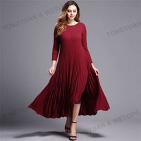 Femmes grande taille vêtements robes élégantes femmes grande taille automne dame longue côte mince solide plissé tricoté pull tenue décontractée