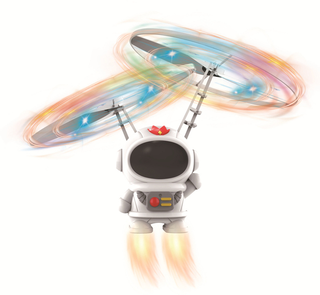 MILI Flying Robot Toy Induction Rotating Ball Children's Astronaut Toy with Energy Remote Control Novelty Gag Flying Toy