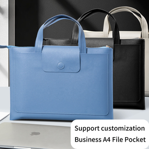 Customized A4 PU Leather UV Printed Business File <strong>Folder</strong> with Laptop Sleeve Multi-Pocket <strong>Portfolio</strong> Bag for Office Fast Shipping - Product Image 4