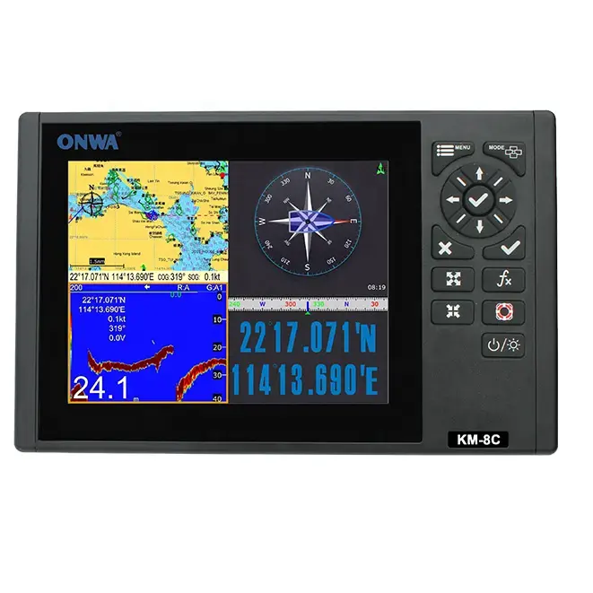 Traceur de cartes GPS ONWA KM-8C 8 pouces avec détecteur de poissons GPS/sondeur/sondeur (prend en charge les fonctionnalités étendues) + transducteur de poisson