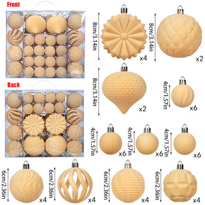 48 Stück beflockte Weihnachts kugel Kunststoff Weihnachts baum Anhänger hängende Dekorationen - Product Image 5