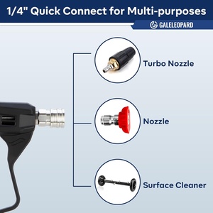 Nueva Pistola Corta YUJIA con Conector Rápido de 1/4'', 4350 PSI, 5 Boquillas de Pulverización, Conector Macho de 3/8'' y Accesorios M22-14/15mm - Product Image 3