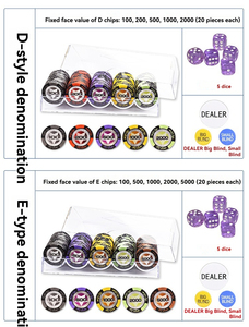 Ensemble de jetons de <span class=keywords><strong>poker</strong></span> professionnels avec motif blé en relief et dés pour les tournois de jeu de style casino et les compétitions amicales - Product Image 6