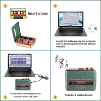 MK-1006 bonne qualité Mini baladeur Mp3 lecteur Usb cassette enregistreur lecteur avec prise écouteurs