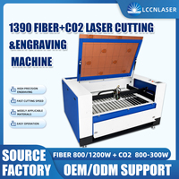 Équipement de découpe laser CO2 à fibre LCCNLASER, graveur laser double fonction pour métaux et non-métaux, machine laser 1390 pour acier inoxydable, plastique, acrylique