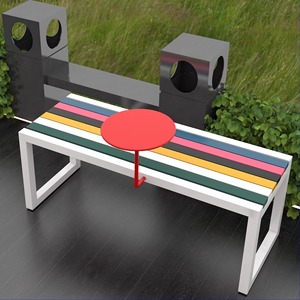 <span class=keywords><strong>Panca</strong></span> Moderna Anticorrosione in Ferro per Esterni, Sgabello Lungo <span class=keywords><strong>con</strong></span> Schienale per Parchi, Centri Commerciali, Giardini, Ospedali, Ergonomica per il Relax - Product Image 2