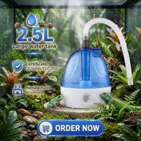Humidificateur électrique en plastique de 2,5 L pour reptiles, avec tuyaux d'injection d'eau centraux, pour la maison, l'hôtel, l'aromathérapie et l'humidification de l'air