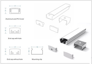 Carcasa en forma de U de alta calidad, extrusión de aluminio, perfil Led, cubierta de PC, difusor para iluminación de pared de techo, Canal LED negro - Product Image 3