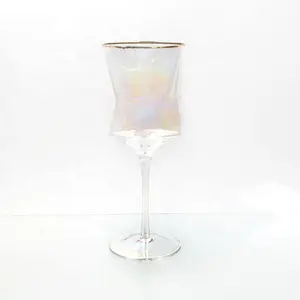 Verre à vin européen créatif, style européen, 1/13oz, avec un verre à champagne, bordure dorée