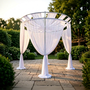 Élégant kit de barres transversales rondes pour support de drapé de mariage extérieur sur pelouse - Product Image 1