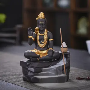 Lord Shiva backflow incense burner Hindu style backflow burner home decoration ceramic incense holder