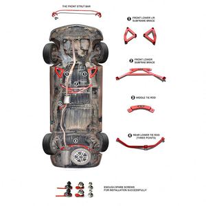 Front Strut bar Strut Brace Sway bar Anti Roll bar for Toyota Previa ACR30 Alphard Series10 - Product Image 6