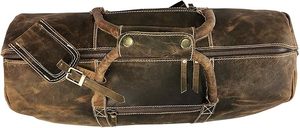 Premium 24 Inch Brown Full Grain <b>Leather</b> Weekender Luggage with Buffalo <b>Leather</b> Toiletry <b>Bag</b> Unisex <b>Travel</b> Duffel for <b>Men</b> Women - Product Image 3