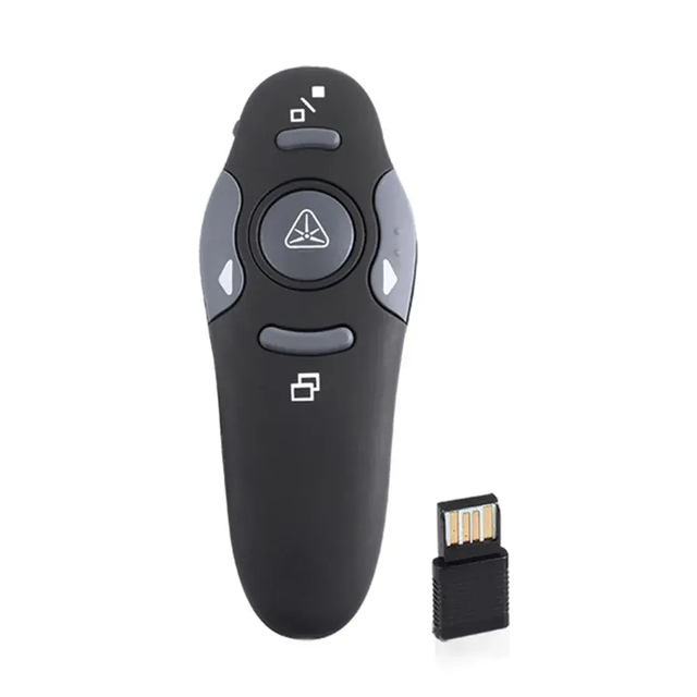 2025 Factory Laser Pointer Wireless Presentation Clicker for PowerPoint Presentations USB Dongle Presenter Remote