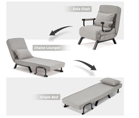 Platzsparendes Quadratisches Klappsofa Einzelschlafsessel Modernes Modulares Schlafsofa für Schule, Studio, Apartment und Gästezimmer
