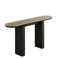 Table console en bois minimaliste italienne moderne de style Wabi-Sabi haut de gamme avec plateau en dalle de pierre pour salon, meubles de salon