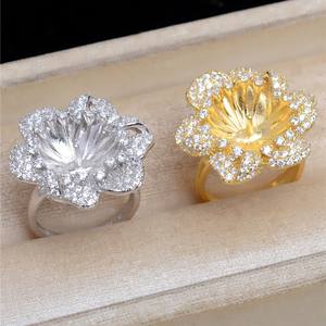 ที่ใส่แหวนเงินแท้ S925 รุ่นหรูหรา JG5457 แบบเปิด DIY สำหรับแหวนแฟนซีของผู้หญิง ขนาด 12-14 พร้อมจี้ไข่มุกและเครื่องประดับ - Product Image 2