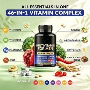 Multivitamine 46-en-1 COMPLEXE VITAMINIQUE en capsules avec vitamines et minéraux essentiels quotidiens, complexe B, B12 pour le bien-être masculin - Product Image 3
