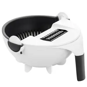 Zogifts Heim multifunktionaler 9-In-1 Gemüseschneider Schneidegrill Schäller Küchenzubehör Schneid-Abtropfkorb neu