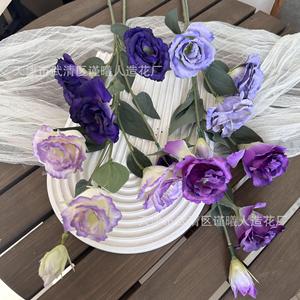 Fleurs artificielles en soie Jinxi Lisianthus, haute simulation, pour décoration de mariage, maison et accessoires de photographie extérieure - Product Image 3