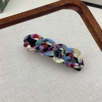 Feuille d'acétate faite à la main élégant imprimé léopard cheveux accessoires cadeau torsion tout match pince à ressort femmes p