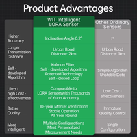 WitMotion WT303IOT-LORA-A9 Sensor Akselerasi Sudut Alarm Getaran/Kecondongan Nirkabel Pemantauan Jarak Jauh Di Mana Saja, Kapan Saja selama 5 Tahun