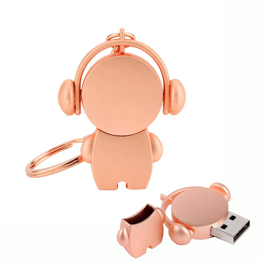 OEM Cle Clef إبداعية Memorias محرك القلم هدايا الزفاف USB 16GB 32GB روبوت موسيقى معدني