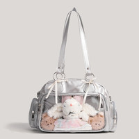 Nouveau sac bandoulière transparent à grande capacité sur le thème de l'anime, avec fermeture éclair, deux sangles, en PU, style japonais-coréen