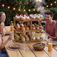 Étagère à fruits d'angle en bois massif à 3 niveaux, très vendue, organisateur de comptoir de cuisine, présentoir multifonctionnel pour aliments et desserts