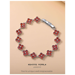 Shining Pearl Flower Zircon <b>Bracelet</b> 16k Gold Plated Micro Pave Everyday Wear Jewelry - Product Image 3