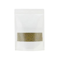 Stand up White Kraft Paper Reclosable Ziplock Plain Heat Sealable Food Packaging Doypack Pouches Bags With Matte Window